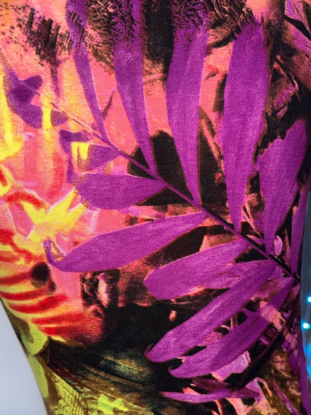 Joseph Ribkoff Tropical Floral Faux Wrap Midi Dress M Ruched Career Cocktail - Picture 8 of 14